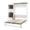 Bestar Orion Queen Murphy Bed and Shelving Unit with Fold-Out Desk (95W), White & Walnut Grey 116875-000017 - alternate 2